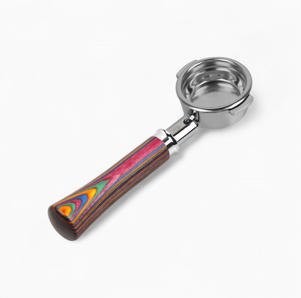 Bottomless Portafilter with Rainbow Wood Handle
