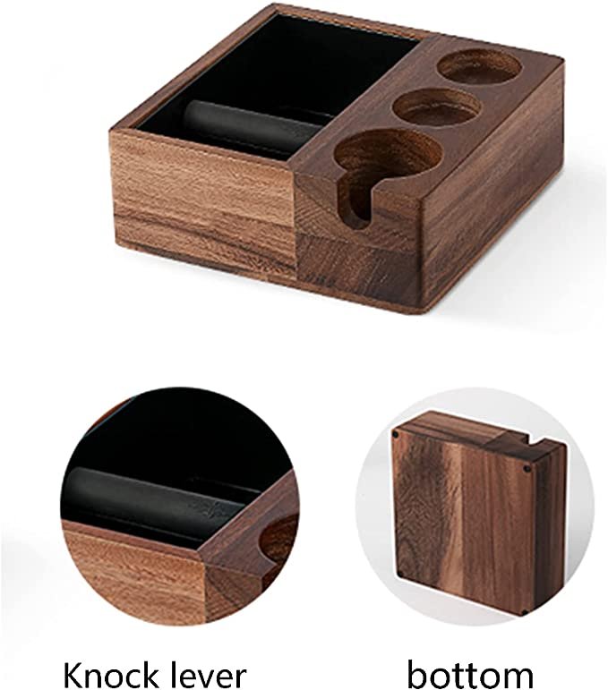 Artizan 58mm Espresso Knock Box & Tamping Station — Walnut