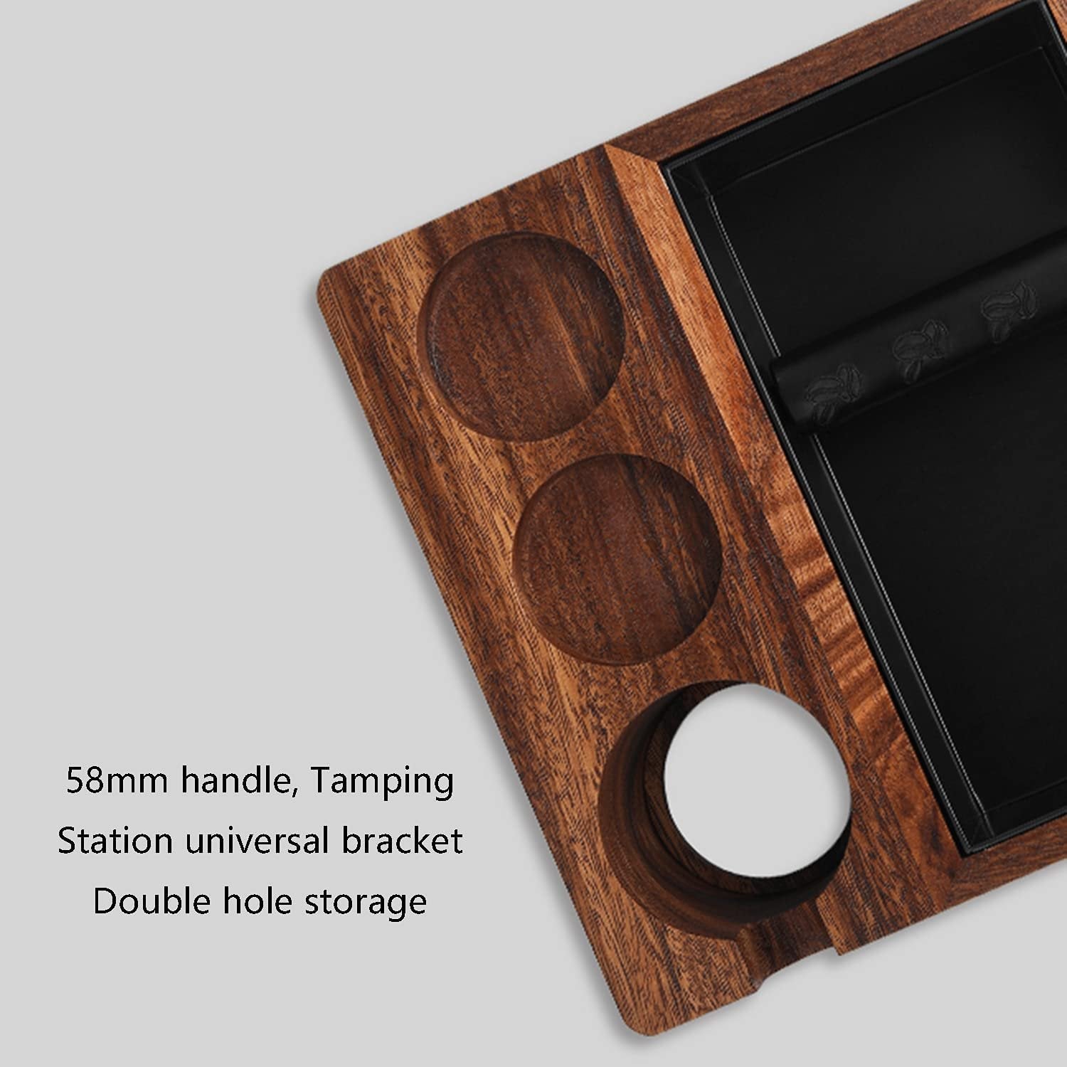 Artizan 58mm Espresso Knock Box & Tamping Station — Walnut