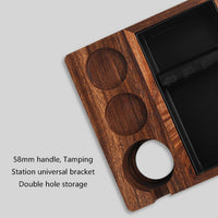 Artizan 58mm Espresso Knock Box & Tamping Station — Walnut