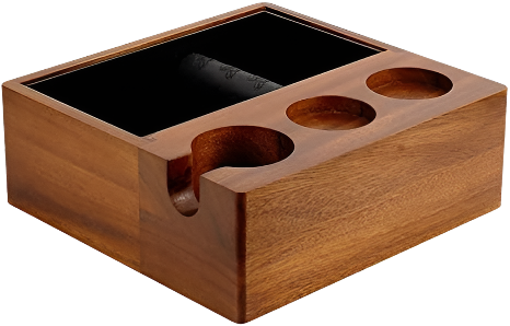 Artizan 58mm Espresso Knock Box & Tamping Station — Walnut
