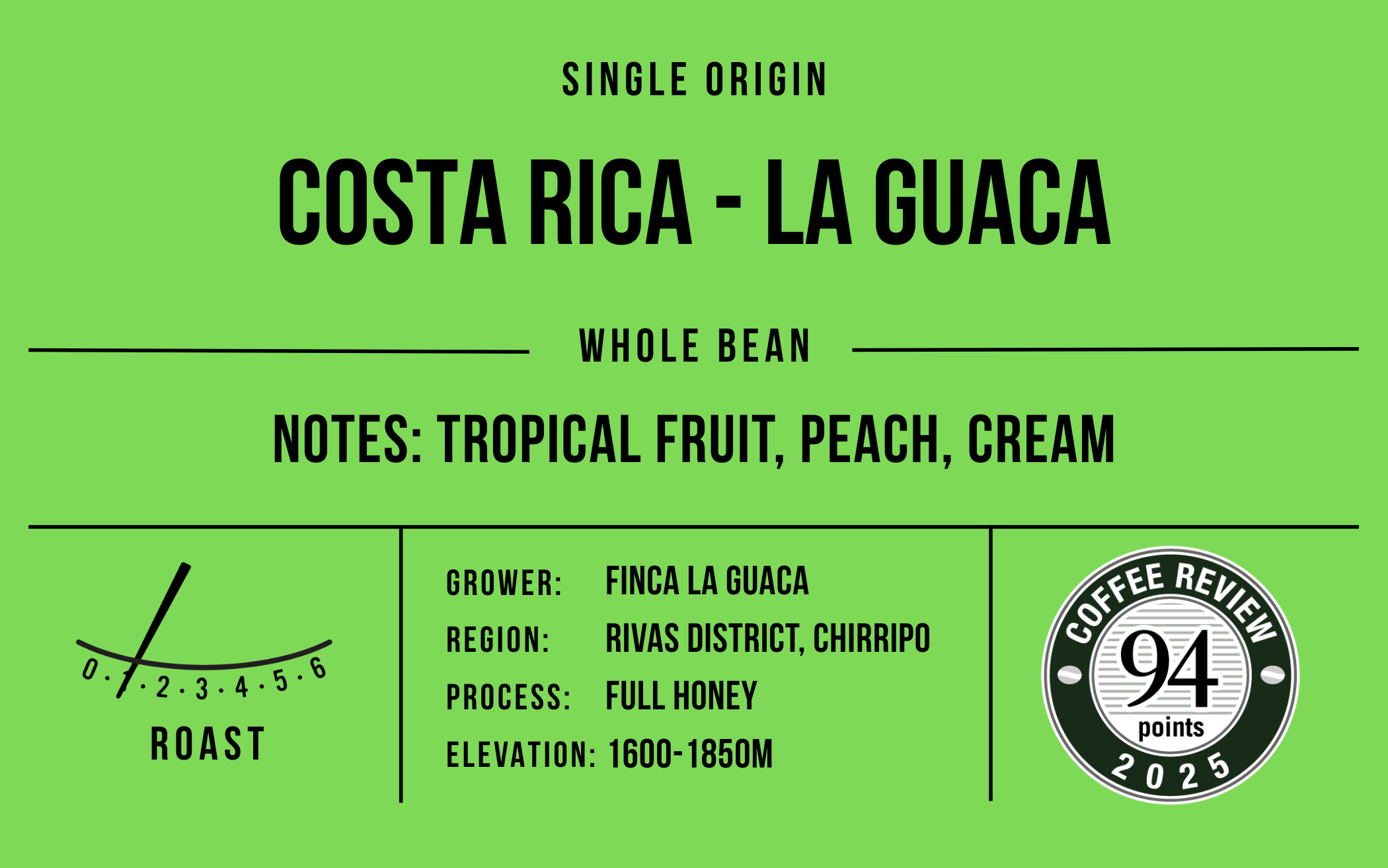 Costa Rica La Guaca Honey Microlot