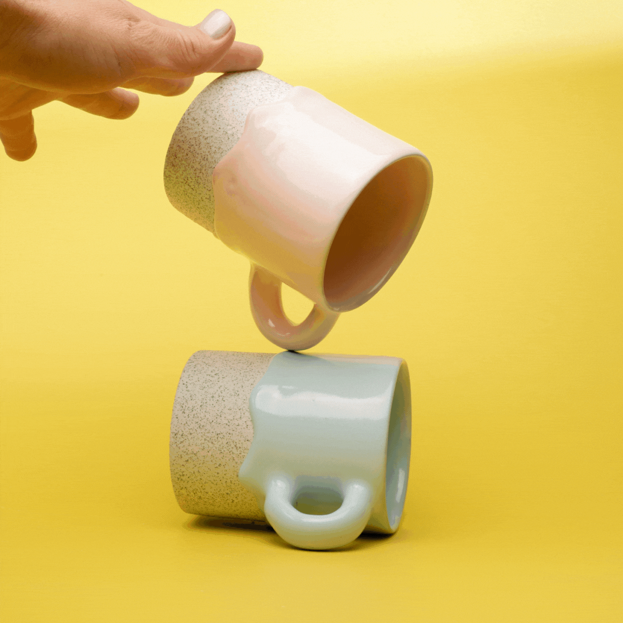 Drippy Pots Cylinder Mug — Handmade Ceramic (10 oz)