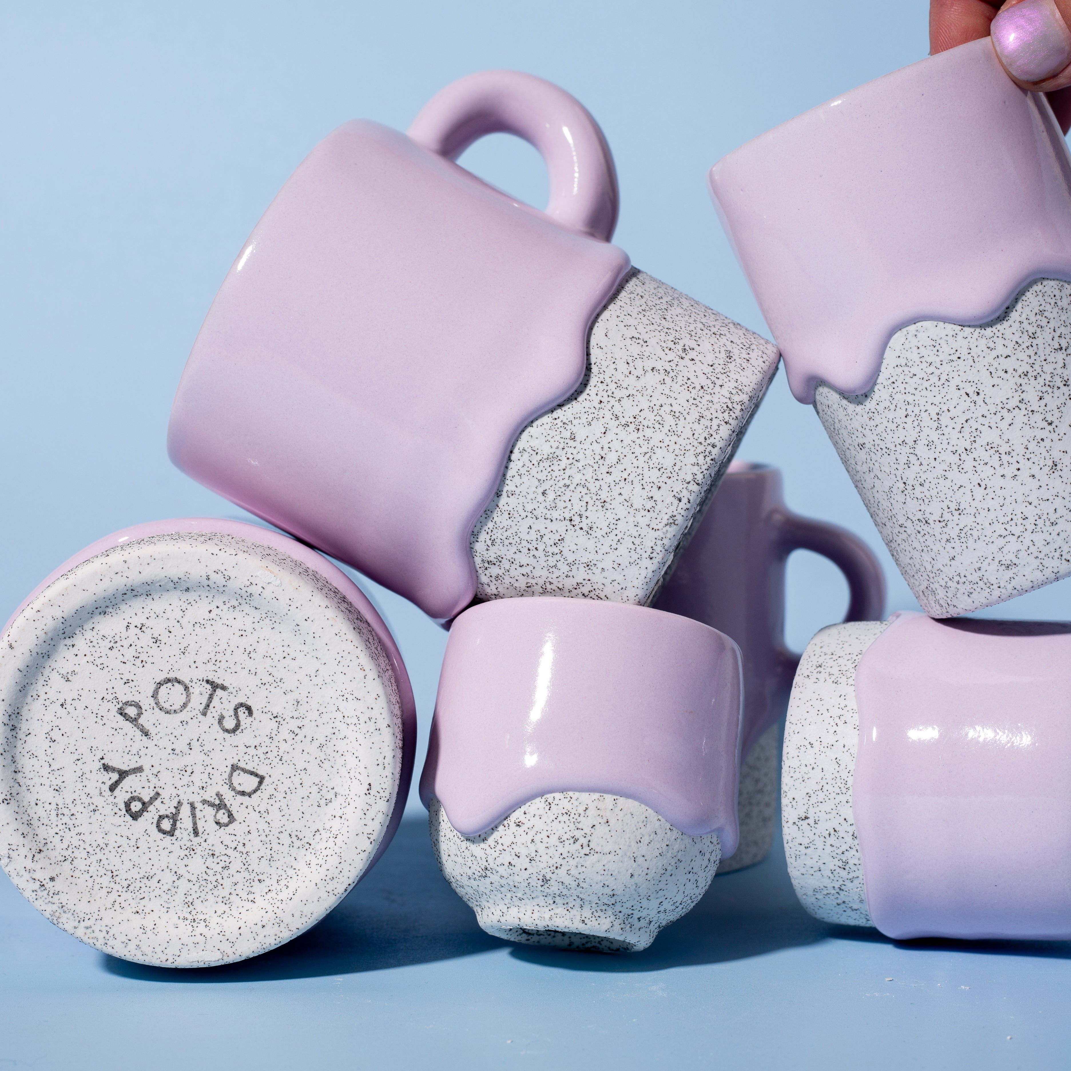 Drippy Pots Cylinder Mug — Handmade Ceramic (10 oz)