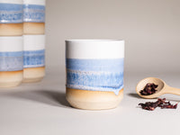 Spinware 14 oz Stoneware Tumbler — Blue-Purple & White