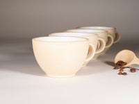 Spinware Latte Cup — Sandy & White Stoneware (10–12 oz)