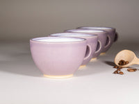 Spinware Latte Cup — Purple & White Stoneware (10–12 oz)