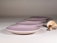 Spinware Latte Cup — Purple & White Stoneware (10–12 oz)