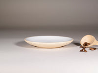 Spinware Latte Cup — Sandy & White Stoneware (10–12 oz)