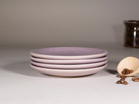 Spinware Latte Cup — Purple & White Stoneware (10–12 oz)