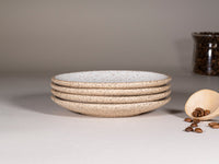 Spinware Latte Cup — Speckled & White Stoneware (10–12 oz)