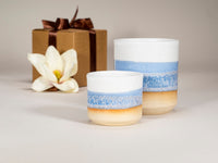 Spinware Cup Duo Gift Set — Blue-Purple & White Stoneware