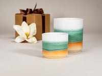 Spinware Cup Duo Gift Set — Green & White Stoneware