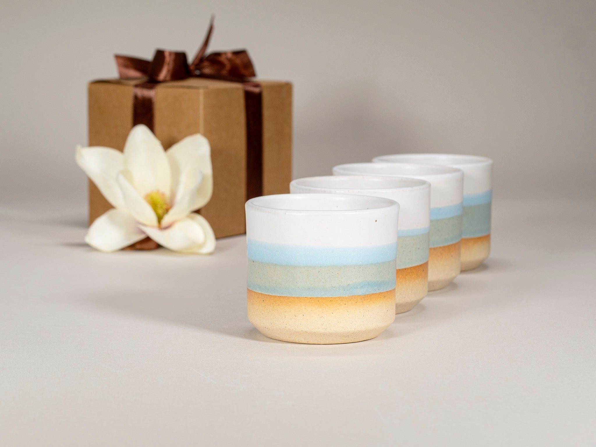 Spinware Cup Duo Gift Set — Light Blue & White Stoneware