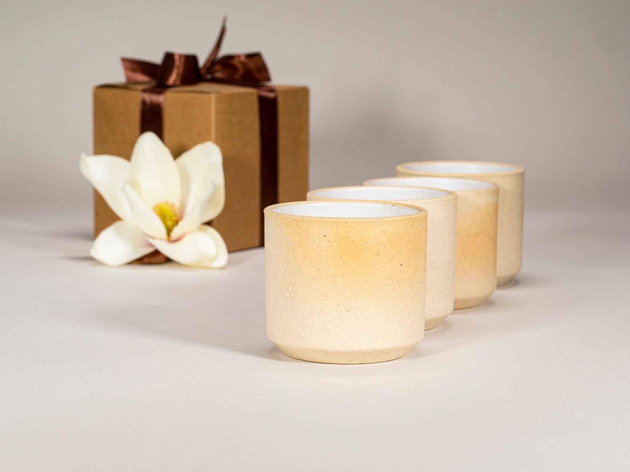 Spinware Cup Duo Gift Set — Sandy & White Stoneware