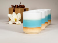 Spinware Cup Duo Gift Set — Turquoise & White Stoneware