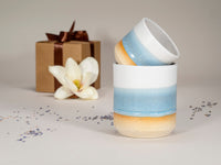 Spinware Cup Duo Gift Set — Ice Blue & White Stoneware