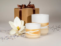 Spinware Cup Duo Gift Set — Sandy & White Trailed Stoneware