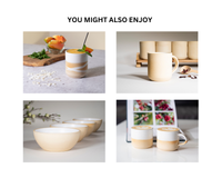 Spinware Latte Cup — Sandy & White Stoneware (10–12 oz)