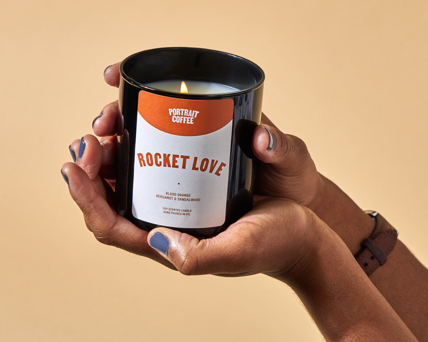 Rocket Love blood orange and sandalwood candle hand-poured by Portrait Coffee, image 2
