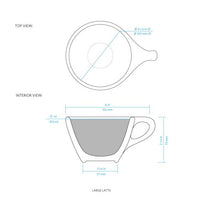 Lino Large Latte Cup & Saucer - Indigo (12oz/355ml)