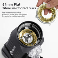 STARSEEKER E64 Electric Coffee Grinder - 64mm Titanium Flat Burr